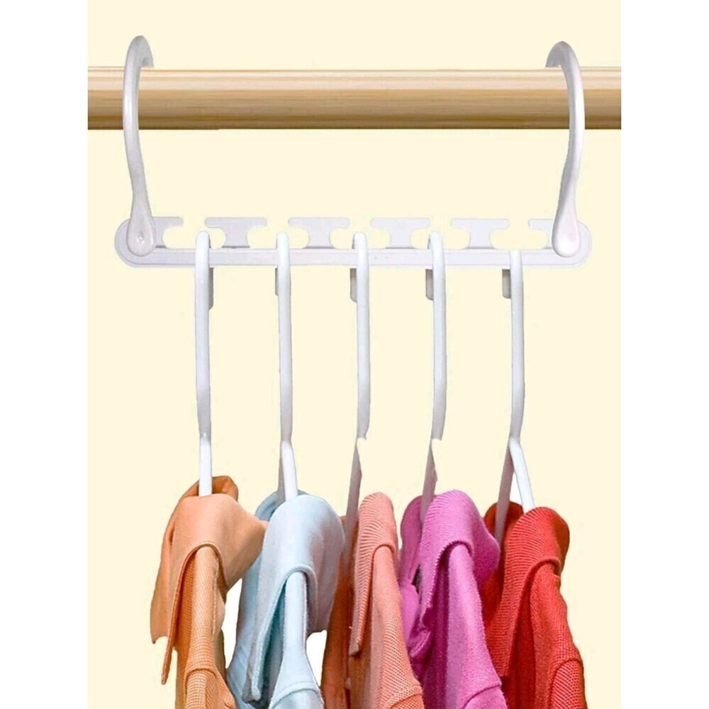 Hangable white adjustable multifunctional clothes hook set of 3‎
